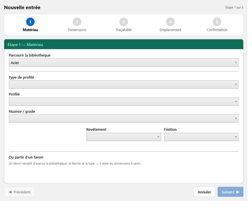 Assistant de réception SysCut Inventaire
